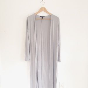 Forever 21 Ribbed Longline Grey Cardigan